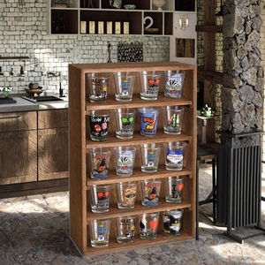 Estante de Exhibición de Madera de Estilo Antiguo, Montado en la Pared, de 5 Niveles, con Altura Ajustable, Ahorro de Espacio, Tamaño Mediano - Product Image 6