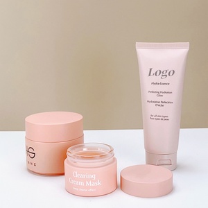 Vente en gros de pots en verre pour crème de soin de la peau de couleur beige rose 30g 50g, pots en verre 100ml 120ml, contenants en tube plastique - Product Image 2