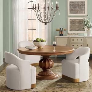 <span class=keywords><strong>Tavolo</strong></span> da Pranzo Rotondo <span class=keywords><strong>Allungabile</strong></span> in <span class=keywords><strong>Legno</strong></span> di Quercia, Stile Tradizionale Francese - Product Image 4