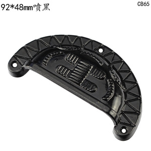 CB65 <b>Black</b> Zinc Alloy Drawer Handle 92x48mm Antique Style Geometric Cabinet Pull Traditional Design - Product Image 5