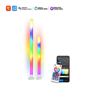 Lampe de sol LED d'angle fantaisie à couleurs RVB modifiables avec télécommande USB et contrôle par application, éclairage synchronisé à la musique, économie d'énergie - Product Image 5