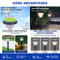 Lámpara Solar de Jardín de 30w con Carcasa de PC-ABS, Batería de Gran Capacidad de Alta Calidad, Control Remoto, LED SMD2835, Óptica Ajustable