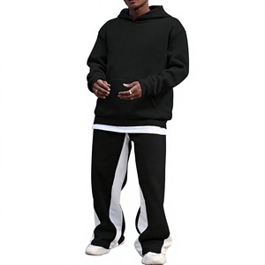 Men's Winter Breathable Streetwear Hoodie Sweatpants <b>Set</b> | Custom Logo Front Digital Printing OEM Service Plus Size 400g Fleece - Product Image 4