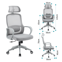 Chaise de bureau ergonomique moderne avec dossier en maille, réglable à 360 degrés, pour salon, avec soutien lombaire, chaise d'ordinateur