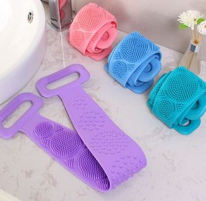 Nouvelles brosses magiques en <span class=keywords><strong>silicone</strong></span> pour le bain, serviette de spa à domicile, éponge exfoliante allongée pour le nettoyage de la peau, gommage du dos sous la douche, boule exfoliante pour éliminer la boue - Product Image 2