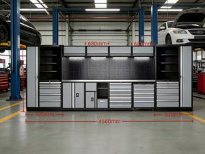 Armoire à outils métallique combinée robuste et personnalisable, en acier à fermeture douce, idéale pour atelier, <span class=keywords><strong>garage</strong></span>, quincaillerie et mobilier - Product Image 2