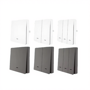 Interrupteur mural intelligent à écran tactile WiFi+RF 1 voie, style rétro, application Smart Life, contrôle à distance, compatible Alexa et Google Home - Product Image 1