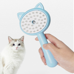 Peine de masaje en aerosol para mascotas que evita el pelo volador, peine de baño eléctrico para gatos y perros con un solo clic, suministros de limpieza - Product Image 1