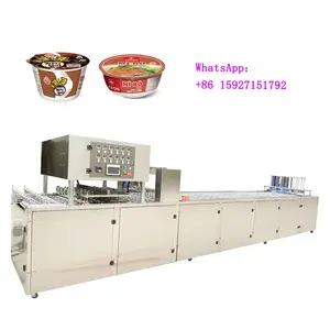 Factory Direct Automatic Rice Congee Meat Vegetable Fruit Lunch Box Bowl Cheese Ice Cream Sauce Bucket Filling Capping Machine