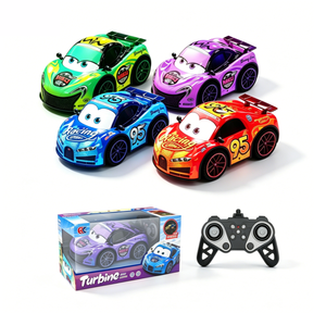 Coche Deportivo RC de Dibujos Animados de Colores Brillantes, con Control Remoto de 5 Canales y 100m de Alcance, Tamaño Compacto y Portátil, para Niños, Juegos al Aire Libre y en el Patio Trasero - Product Image 1