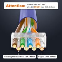 ZOERAX Durchgangs-Goldplattierter Cat6A Cat7 RJ45-Stecker mit Zugentlastungsstiefeln