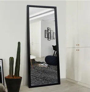 Lớn Màu Đen Thiết Kế Hiện Đại Big Dress Tường Gương Đen Đóng Khung Gương Với Treo Tường Fixings - Product Image 1