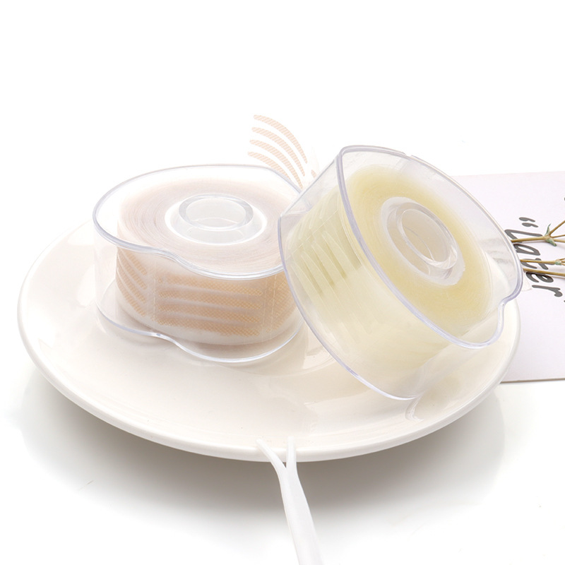 Самоклеющиеся двойные наклейки для век, 300 пар, невидимое волокно, кружево, двойная лента для век, волокно для век