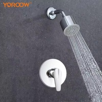 Ensemble de robinets thermostatiques encastrés universels en laiton chromé pour la douche de bain d'hôtel à la maison