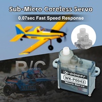 Moteur sans noyau haute vitesse Kpower P0043 0,9 kg 0,07 sec, servo miniature sans noyau 4,3 g pour avion RC, planeur, avion