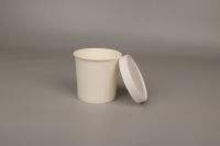 Gobelet en papier blanc pour restaurant Bol à soupe en papier 12oz avec couvercles Gobelets à soupe en papier kraft