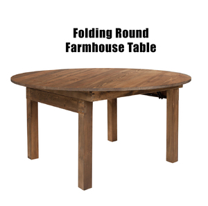 Mesa <span class=keywords><strong>de</strong></span> Comedor Redonda <span class=keywords><strong>de</strong></span> Madera Maciza Rústica <span class=keywords><strong>Vintage</strong></span>, Estilo Granja, Plegable, Ahorra Espacio, <span class=keywords><strong>para</strong></span> <span class=keywords><strong>Eventos</strong></span> <span class=keywords><strong>de</strong></span> Boda, Alquileres - Product Image 2