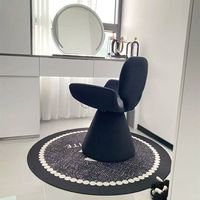 Nouveau tabouret de coiffeuse rotatif minimaliste, chaise de maquillage moderne, cadre en fer, style crème de luxe léger, dossier pour nail art, durable, chambre à coucher