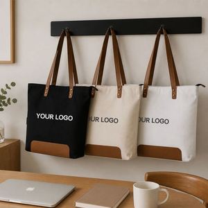 Sac à bandoulière en toile minimaliste avec poignées robustes, couleur personnalisable pour les voyages quotidiens et le shopping - Product Image 3