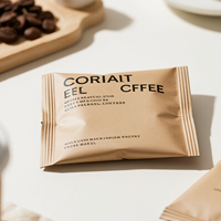 Pochette à joint latéral arrière portable de conception personnalisée pour les sacs individuels en mylar de poudre de café en grains