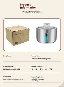 Distributeur d'<span class=keywords><strong>eau</strong></span> automatique intelligent pour chat, chien et animal de compagnie, <span class=keywords><strong>fontaine</strong></span> à température constante à motif solide, fourniture en gros avec batterie - Product Image 4