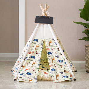 Tente <span class=keywords><strong>tipi</strong></span> pliable pour animaux de compagnie en 3 tailles, pour chiens et chats, chiot, maison avec lit, tente pour animaux de compagnie, lit intérieur/extérieur - Product Image 6