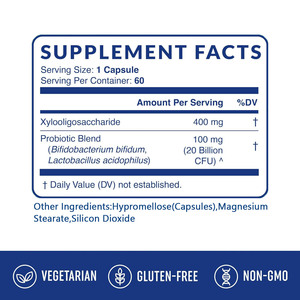 Cápsulas probióticas prebióticas OEM ODM 400mg 20 mil millones de cepas de CFU compatibles con la digestión y la salud inmunológica segura para mujeres embarazadas - Product Image 2