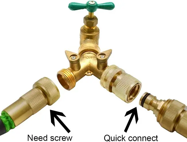 Raccord rapide pour tuyau d'arrosage Connecteur rapide en laiton massif Raccord pour tuyau d'arrosage Connecteurs pour tuyau d'arrosage Déconnexion 3/4 pouces