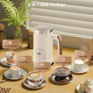 Nouveau mousseur à lait numérique entièrement automatique, chauffe-lait, température réglable, capacité de 4 tasses pour café, chocolat, lait électrique - Product Image 5