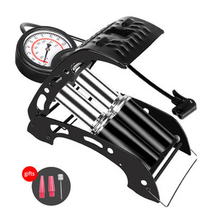Pompe à vélo Yueli haute pression, pompe à pédale portable avec embouts américains, britanniques et français pour VTT et vélo électrique - Product Image 3