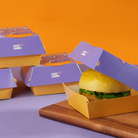 Boîte à hamburger jetable à emporter emballage en papier kraft pour impression offset alimentaire pour boîtes à hamburger