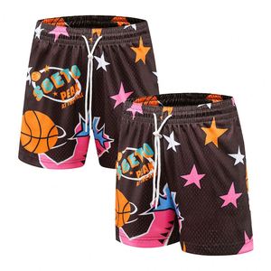 Shorts de sport personnalisés en mesh respirant à séchage rapide, imprimés par sublimation à 5 points par transfert thermique, motif short chaud pour l'entraînement de basketball - Product Image 3