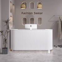 Vente directe du fabricant, comptoir de réception commercial extensible en panneaux de bois, style moderne minimaliste, utilisation scolaire et hospitalière, personnalisable