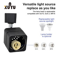 Boîtier de projecteur LED GU10 MR16 pour rail, remplaçable, 2/3/4 fils, réglable, montage en saillie ou en encastré, pour supermarché et salle d'exposition