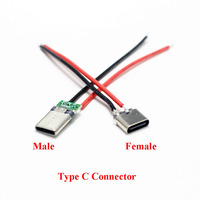 NinthQua 2/5 Micro-USB Tipo-C 2 Pines Horizontal/Vertical, Conector USB-C de Carga Rápida para Soldadura Simple