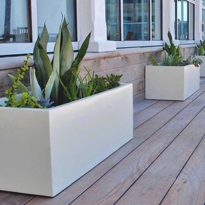 กระถางดอกไม้ไฟเบอร์กลาสสี่เหลี่ยมสำหรับปลูกต้นไม้ใน H156เป็นมิตรต่อสิ่งแวดล้อมใช้ในสวนลานบ้านพื้นที่สีเขียวเชิงพาณิชย์ - Product Image 3