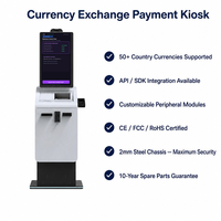 Kiosque de change sécurisé avec lecteur de passeport, recycleur de billets, lecteur QR, impression de reçus et acceptation de plusieurs devises