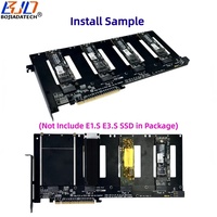 PCI-E 5.0 16X ke 4 Port EDSFF E1.S E3.S (SFF-TA-1002) Kartu Riser Ekspansi Adaptor GEN5 MB Mendukung Bifurkasi PCIe X4x4x4x4