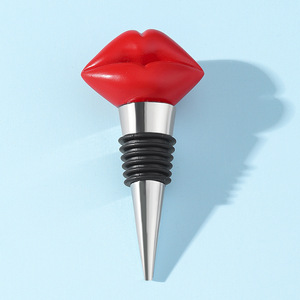 Lip Shape <b>Wine</b> Stopper Red Plastic Sealing Bottle Plug Valentine Wedding Favor Gift - Product Image 3