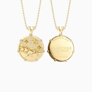 Loveher joyería <span class=keywords><strong>de</strong></span> latón elaborada elegante <span class=keywords><strong>de</strong></span> alta gama moda tierra prometida sigue a tu estrella tres hombres sabios moneda medallón collar - Product Image 3