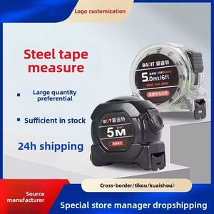 黑色技术高端荧光卷尺5 7.5 10米厚公制标尺 - Product Image 6