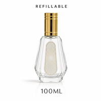 Flacon de parfum en verre vide avec bouchon doré, flacons vaporisateurs de luxe à facettes rechargeables, vente en gros, logo personnalisé