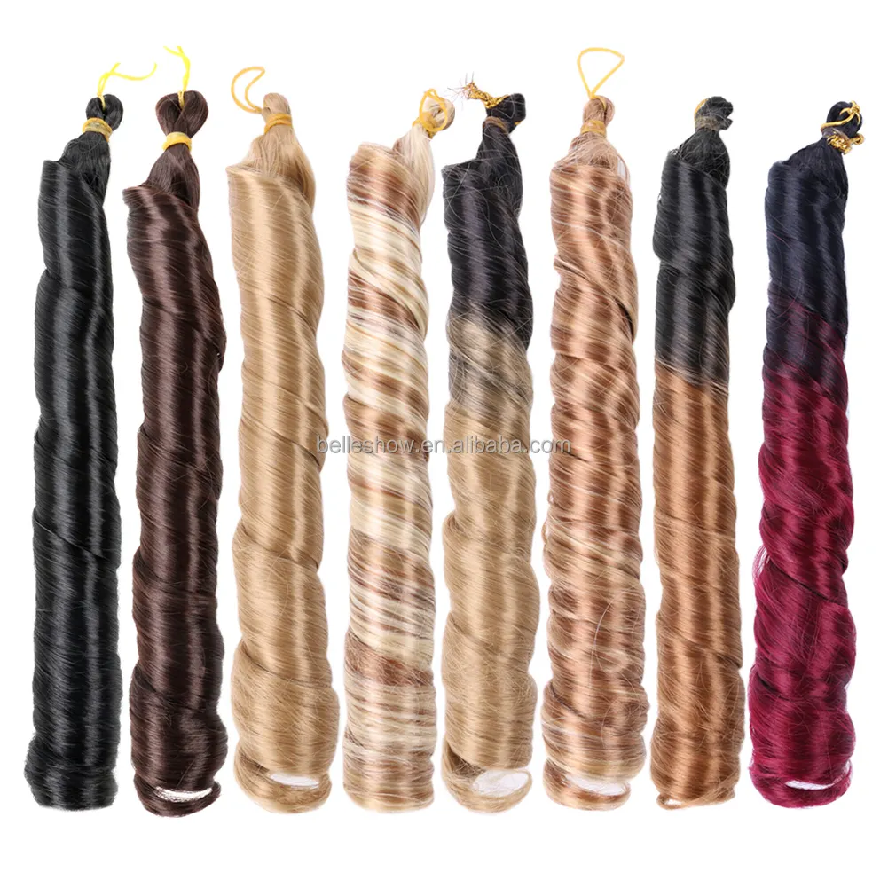 Extension de boucles françaises en spirale Cheveux tressés bouclés synthétiques PonyStyle Crochet Tresse Attachements Tresses