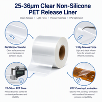 Laminage de couverture FPC avec liner de protection PET transparent non-silicone de 25-36μm, 1-10g, sans transfert de silicone