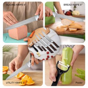Factory Wholesale Kitchen <b>Knife</b> <b>Set</b> With Covered Handle Six-Piece Chef'S Vegetable Fruit Cutter <b>Sharp</b> Serrated Steak <b>Knife</b> - Product Image 5