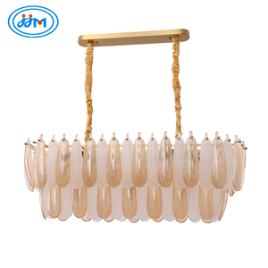 Lustre suspendu moderne en verre transparent avec <span class=keywords><strong>plumes</strong></span>, de style luxueux, pour hôtel, villa, maison - Product Image 1