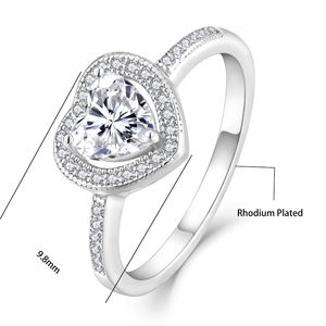 YILUN lujo corazón Micro-Pave banda romántica plata esterlina anillo <span class=keywords><strong>de</strong></span> compromiso nupcial con CZ Halo para <span class=keywords><strong>boda</strong></span> - Product Image 6