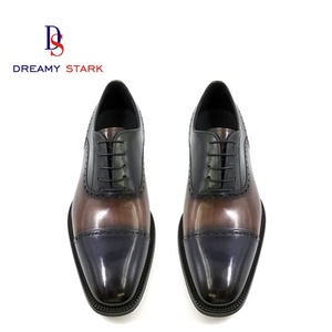 Chaussures pour hommes en cuir véritable faites à la main, design original de marque, logo personnalisé, design bicolore de haute qualité, hiver 2025 - Product Image 2