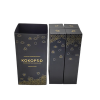 Design personalizzato colore nero lamina d'oro rigido cartone avvento calendario scatola vuota per il cioccolato di natale