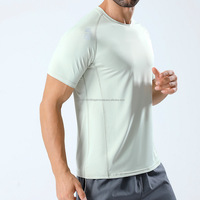 T-shirt unisexe personnalisé en jersey de soie glacée, séchage rapide, respirant, écologique, pour l'été, décontracté, imprimé, pour la gym, le fitness, le sport, col fin